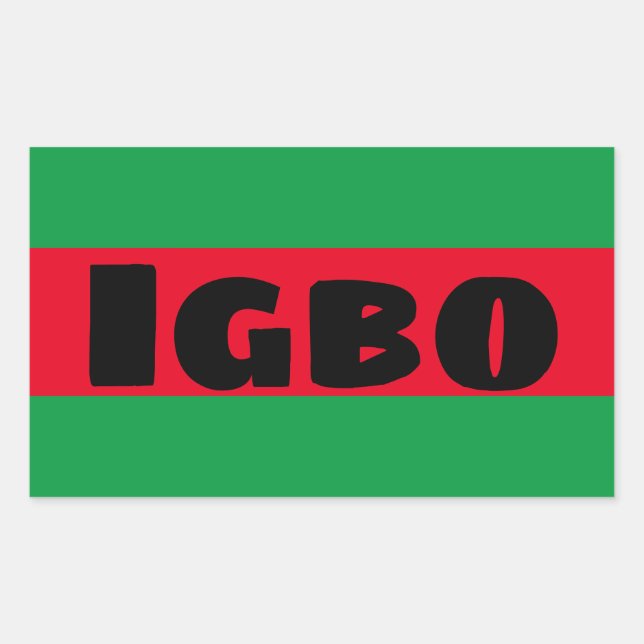 Adesivo Retangular Igbo Verde e Vermelho (Frente)