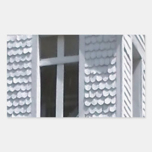 Adesivo Retangular igreja velha branca nas montanhas