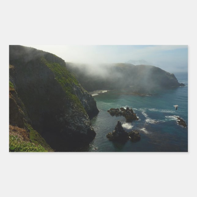 Adesivo Retangular Ilha Anacapa Nebulosa em Channel Islands (Frente)