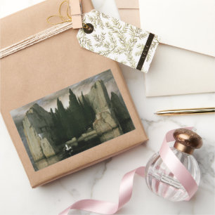 Adesivo Retangular Ilha do Morto por Arnold Bocklin, Arte do Simbolis