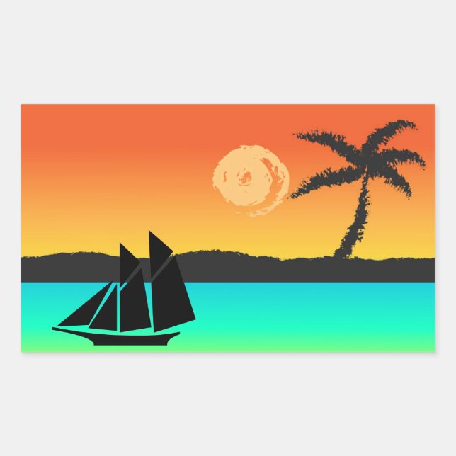 Adesivo Retangular Ilha Sunset (Frente)