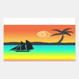 Adesivo Retangular Ilha Sunset