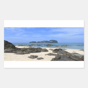 Adesivo Retangular Ilha Tropical