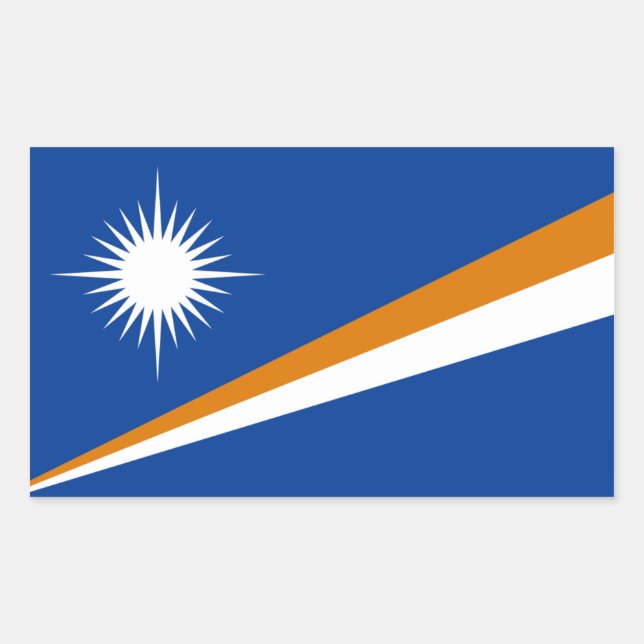 Adesivo Retangular Ilhas Marshall/Bandeira Marshallese (Frente)