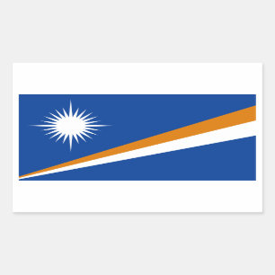 Adesivo Retangular Ilhas Marshall/Bandeira Marshallese