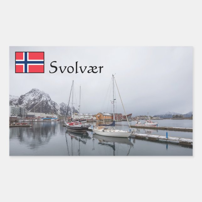 Adesivo Retangular Ilhas Svolvaer Lofoten (Frente)