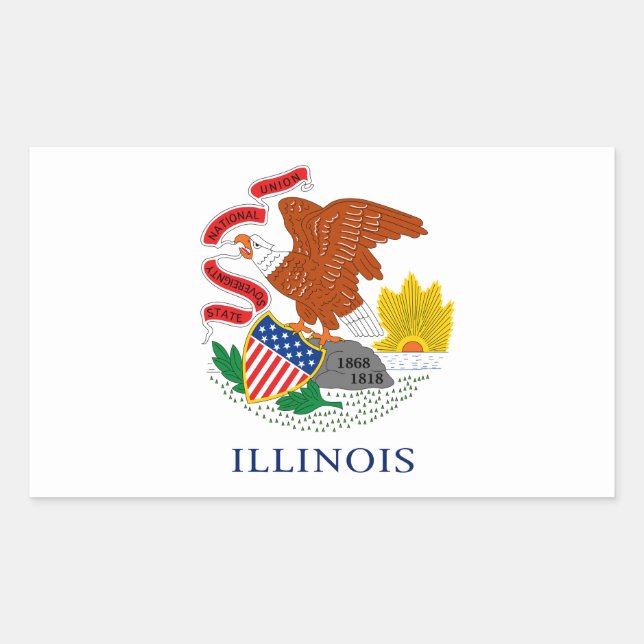 Adesivo Retangular Illinois Flag (Frente)