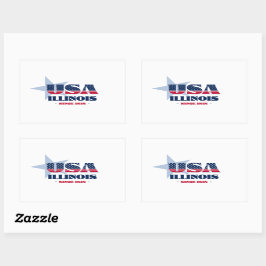 Adesivo Retangular Illinois My Home State Sticker