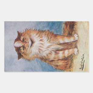 Adesivo Retangular Ilustração de Gato do Show de Gatos Vintage de Lou