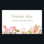 Adesivo Retangular Ilustração Floral Colorida Agradecimento Personali<br><div class="desc">Adesivo Retangular de Agradecimento Ilustração Floral Colorida Personalizada</div>