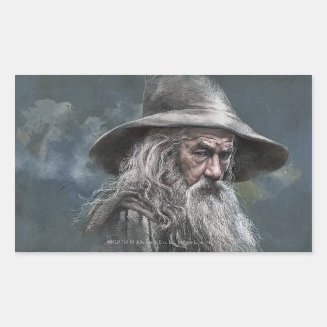 Adesivo Retangular Ilustração Gandalf (Frente)