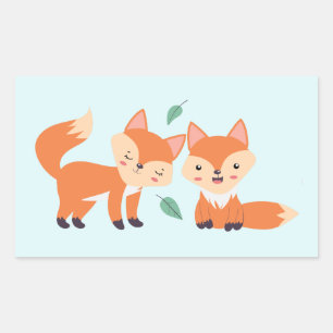 Adesivo Retangular Ilustração Gráfica de Raposa Laranja-Coca-Cola