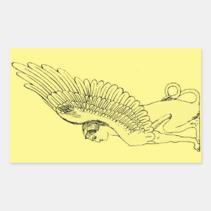 Adesivo Retangular Ilustração Vintage Sphinx