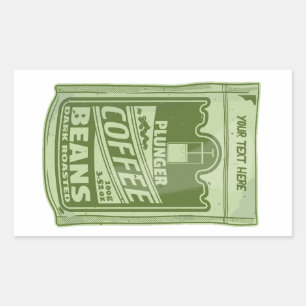 Adesivo Retangular Imagem da comida de pop de arte do êmbolo do café