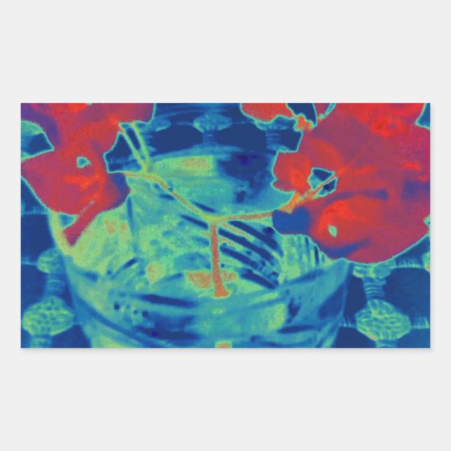 Adesivo Retangular imagem de bougainville (Frente)