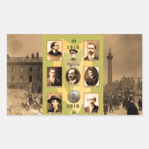 Adesivo Retangular Imagem de Heróis Irlandeses para Retangloriosos-Lu