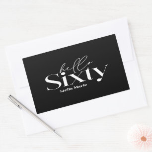 Adesivo Retangular Imagem mínima moderna - 60º aniversário