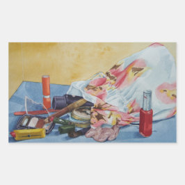 Adesivo Retangular imagem original de vida útil de vintage maup bag