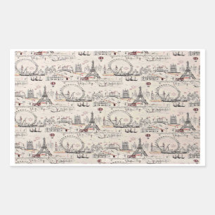 Adesivo Retangular Imagens Vintage Black & White Europe