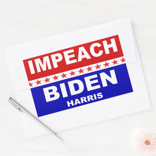 Adesivo Retangular Impeach Biden Harris (Envelope)