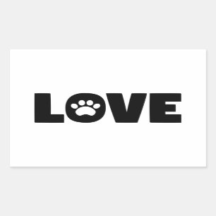 Adesivo Retangular Impressão da pata do amor