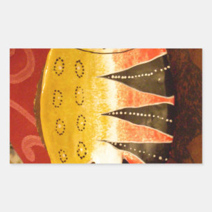 Adesivo Retangular Impressão de Arte de Peixe de Barba Tigre com Sens