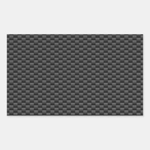 Adesivo Retangular Impressão de Estilo de Fibra de Carbono Elegante