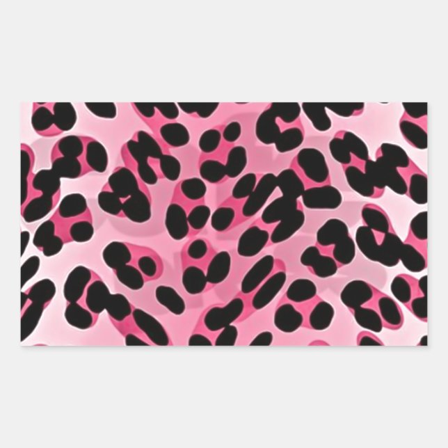 Adesivo Retangular Impressão de Guepardo Rosa RAB Rockabilly (Frente)