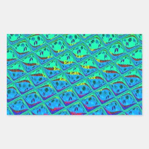 Adesivo Retangular Impressão Oceanic Mermaid: design de arte de padrã