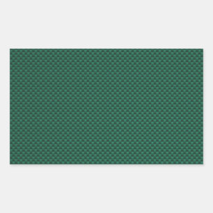 Adesivo Retangular Impressão verde do estilo da fibra do carbono da