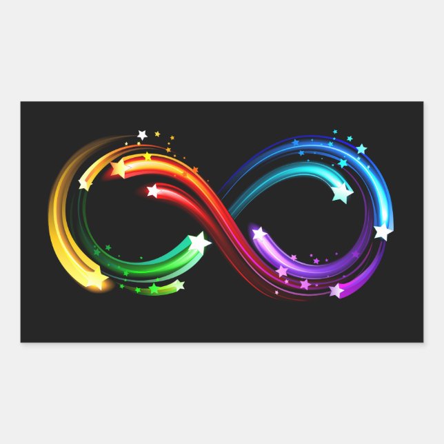 Adesivo Retangular Infinity symbol of rainbow comets (Frente)