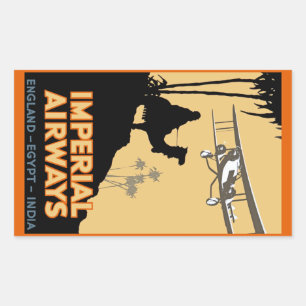 Adesivo Retangular ~ Inglaterra - Egipto - India de Imperial Airways