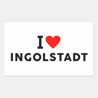 Adesivo Retangular Ingolstadt Alemanha cidade do amor coração como vi