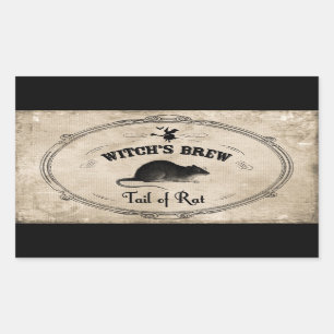 Adesivo Retangular Ingrediente das bruxas do Halloween - Cauda do Rat