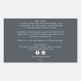 Adesivo Retangular Ingredientes de produtos de beleza empresarial org