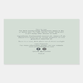 Adesivo Retangular Ingredientes de Produtos de Beleza Orgânicos Empre