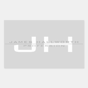 Adesivo Retangular Iniciais Modernos (ou outro texto) em Monogramas