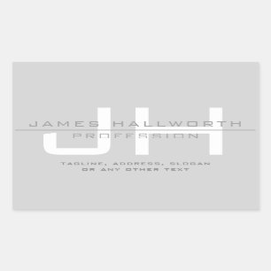 Adesivo Retangular Iniciais Modernos (ou outro texto) em Monogramas