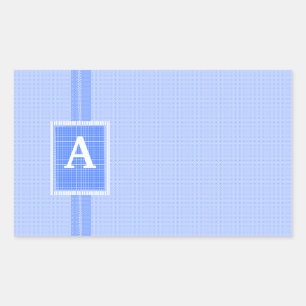 Adesivo Retangular Inicial Monogrammed azul