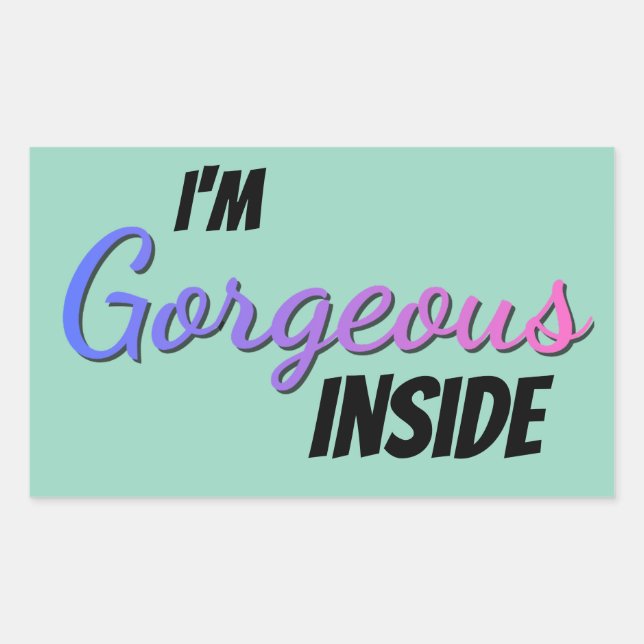 Adesivo Retangular Inner Beauty I'm Gorgeous Inside (Frente)