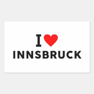 Adesivo Retangular Innsbruck Áustria cidade do amor coração gostar de