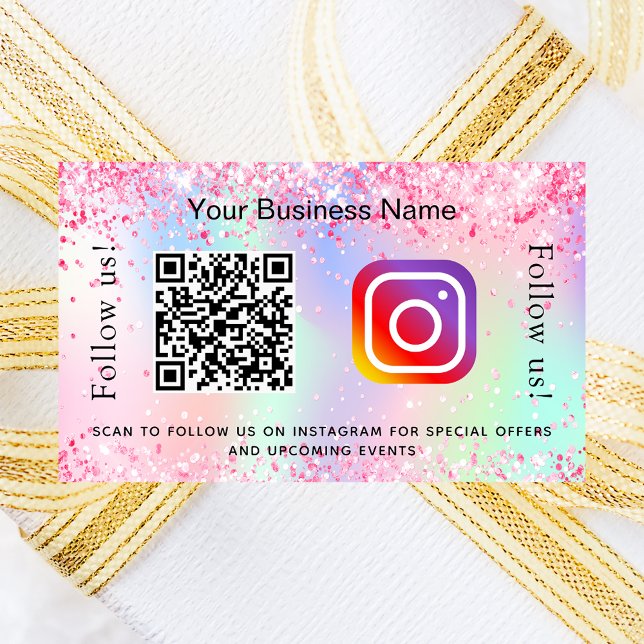 Adesivo Retangular Instagram Instagram um salão de negócios roxo, cor (Criador carregado)