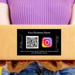 Adesivo Retangular Instagrar código de código qr do nome de empresa b