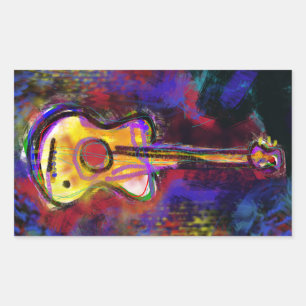 Adesivo Retangular instrumento de guitarra