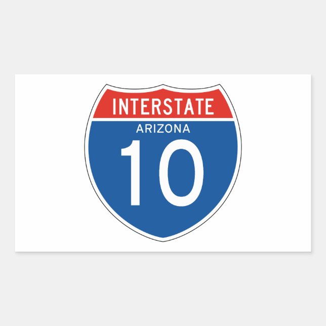 Adesivo Retangular Interstate Sign 10 - Arizona (Frente)