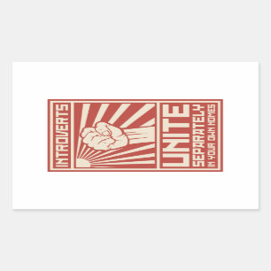 Adesivo Retangular Introverts unem-se separada em suas próprias casa