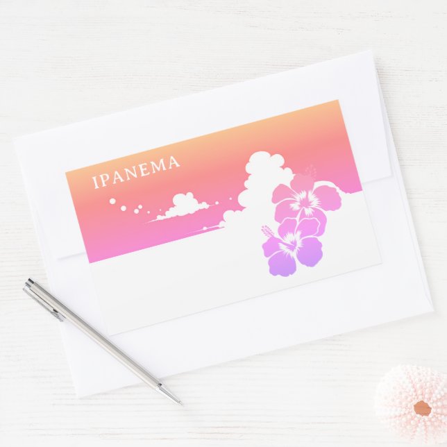 Adesivo Retangular IPANEMA Hibiscus Blue Sky Rectangle (Envelope)