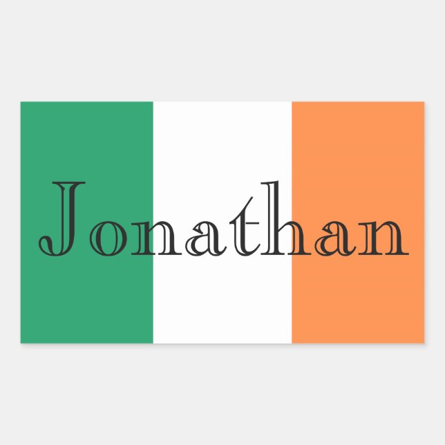 Adesivo Retangular Irish Flag Personalizable Name stkcn (Frente)