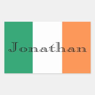 Adesivo Retangular Irish Flag Personalizable Name stkcn