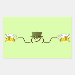 Adesivo Retangular Irish Smugshrug Holding Beer
